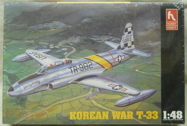 Hobby Craft 1/48 Lockheed T-33 Thunderbird (T-Bird) Shooting Star - USAF Korean War - 21st FIS 'We Too' / 51st FIS 'Paddy Daddy', HC1548 plastic model kit